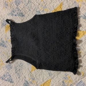 Medium black crop top 90s high neck gaze brand like new